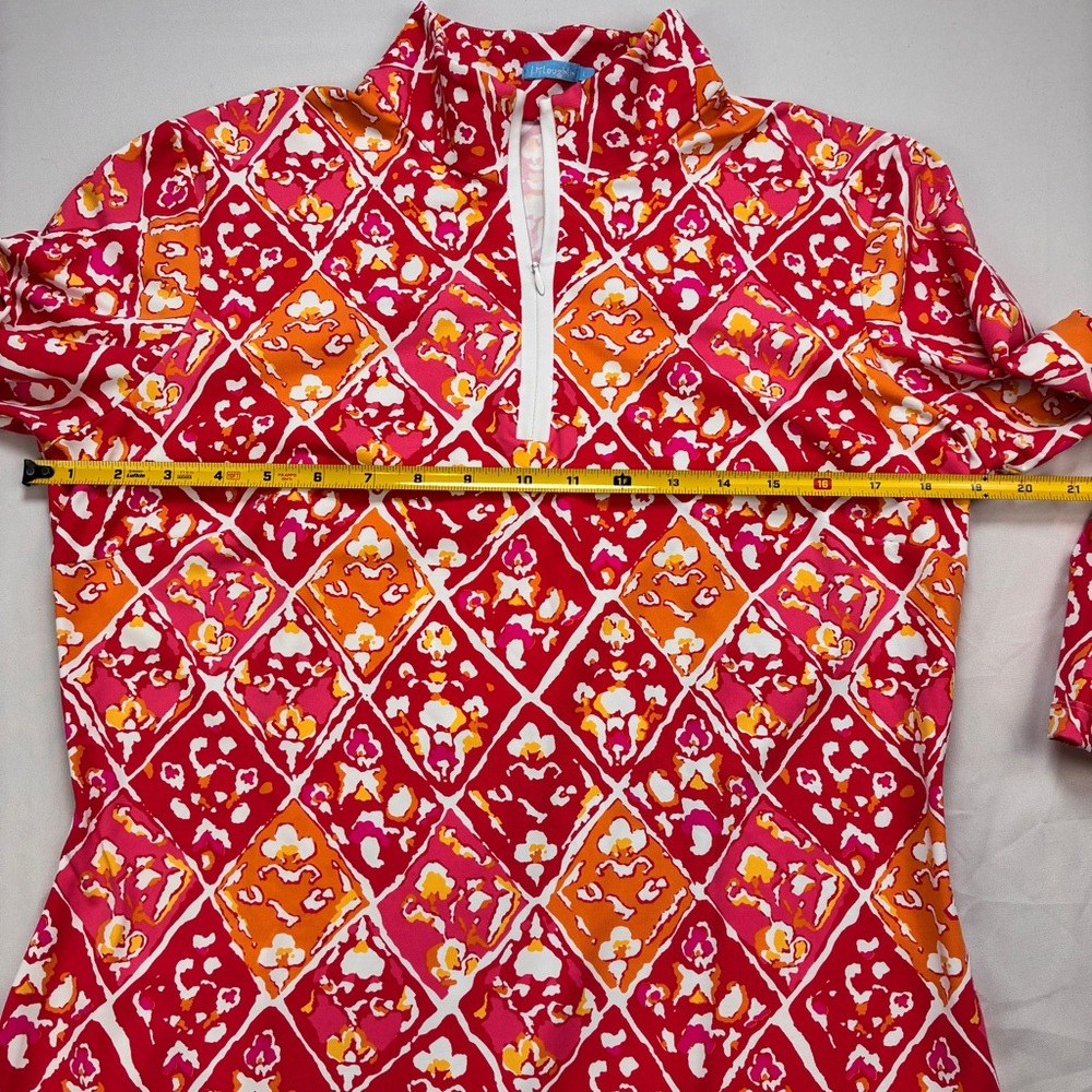 J. McLaughlin 1/4 Zip Catalina Cloth Geometric Red Orange Dress - Picture 4 of 14